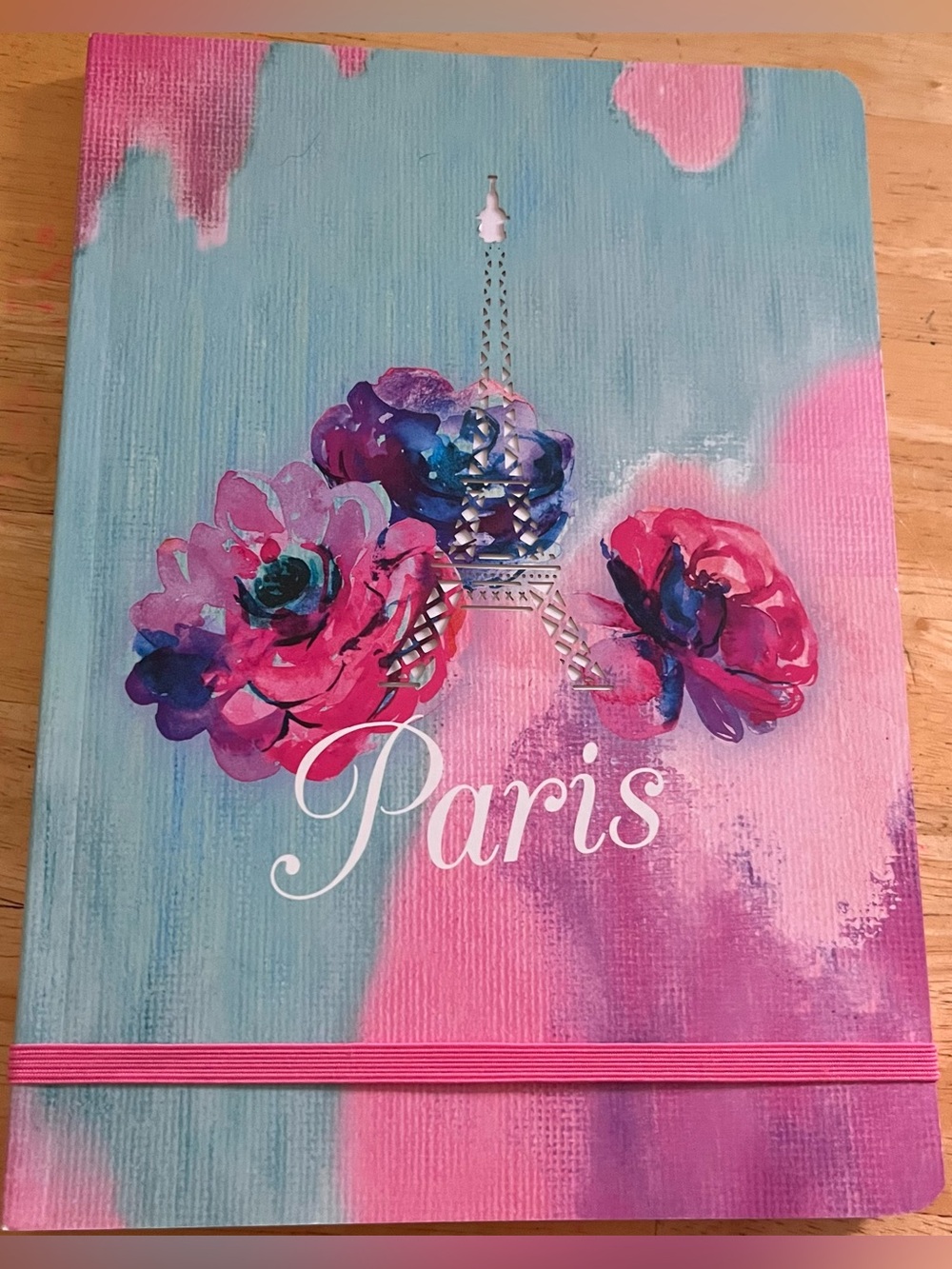 Paris Floral Eiffel Notebook - Pink & Teal